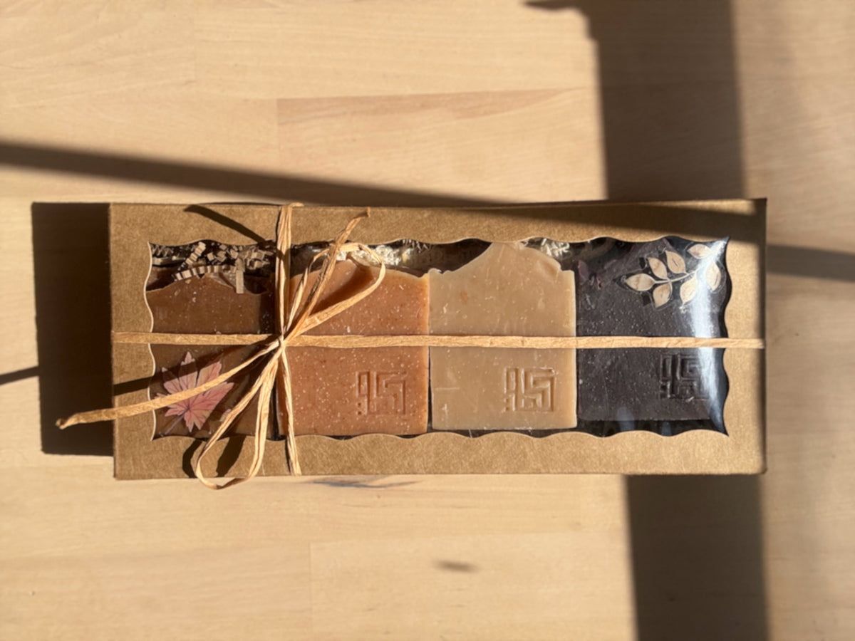 SEASONAL! Fall Soap Collection Kit—4 Handmade Soap Bars & a Soap Keeper