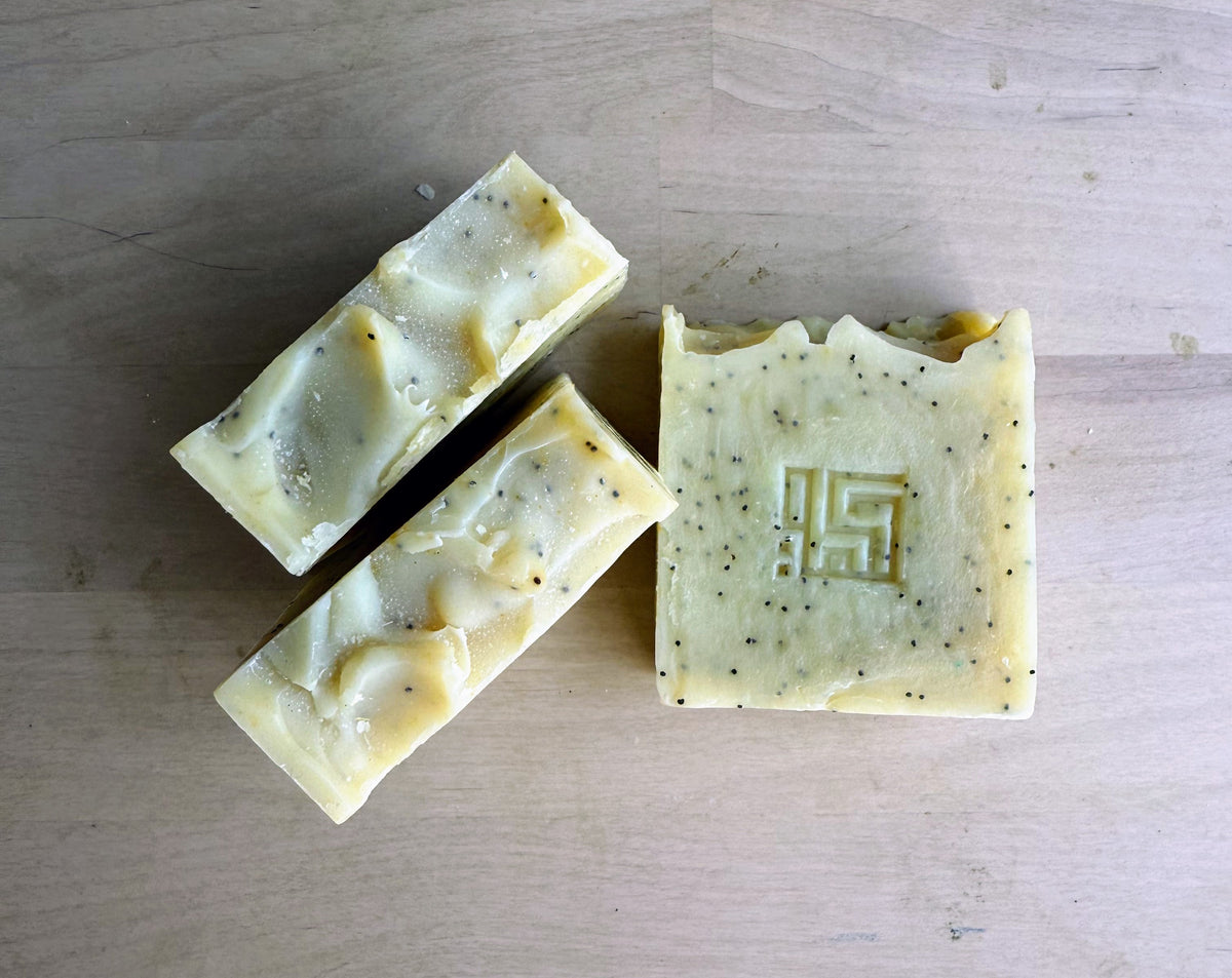 Lemon & Poppy  — Hand-Poured Exfoliating Botanical Bar